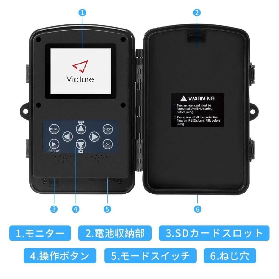 防犯カメラ人感センサー送料無料Victure 動き検知 トレイルカメラ 1200