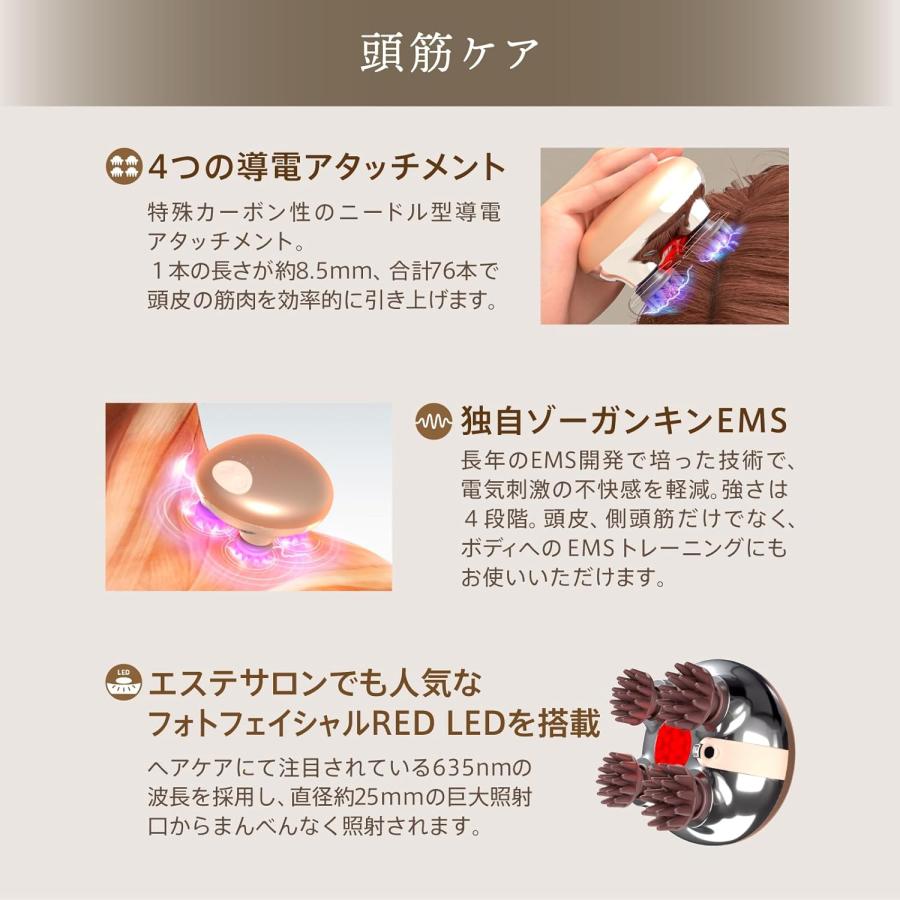 ZOGANKIN(ゾーガンキン) スカルプ 電動頭皮ブラシ ヘッドスパ EMS＆LED