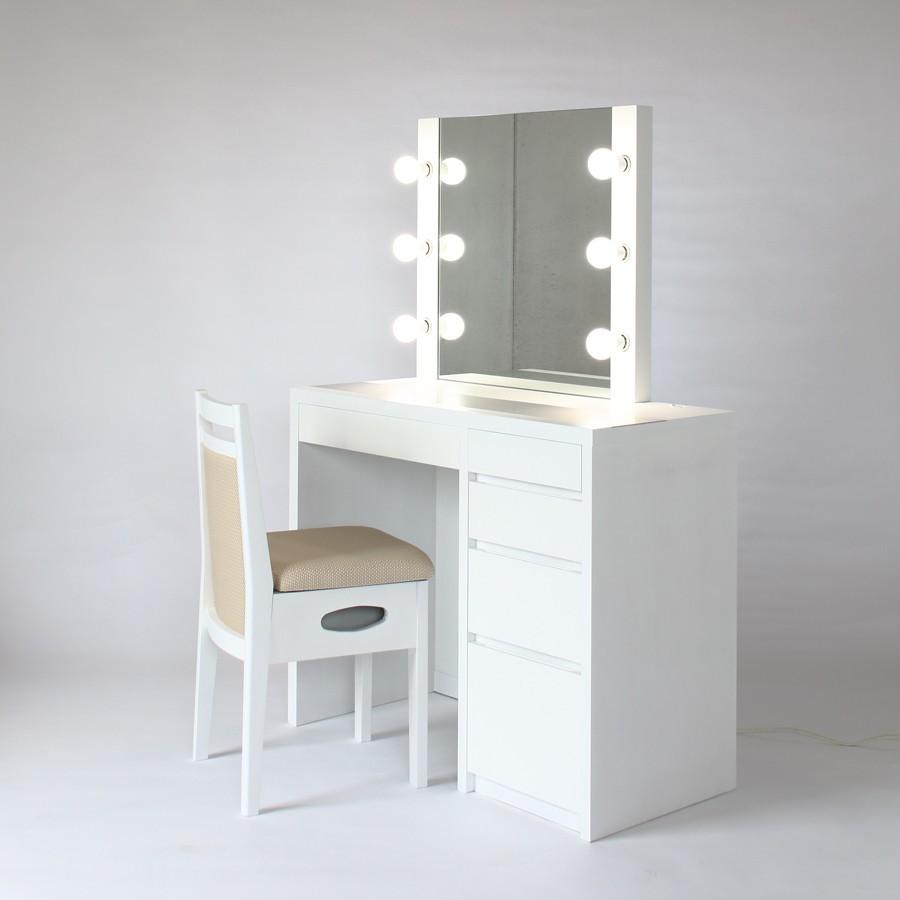 関本家具装芸 ドレッサー 一面鏡 リッツ LEDライト パールホワイト色