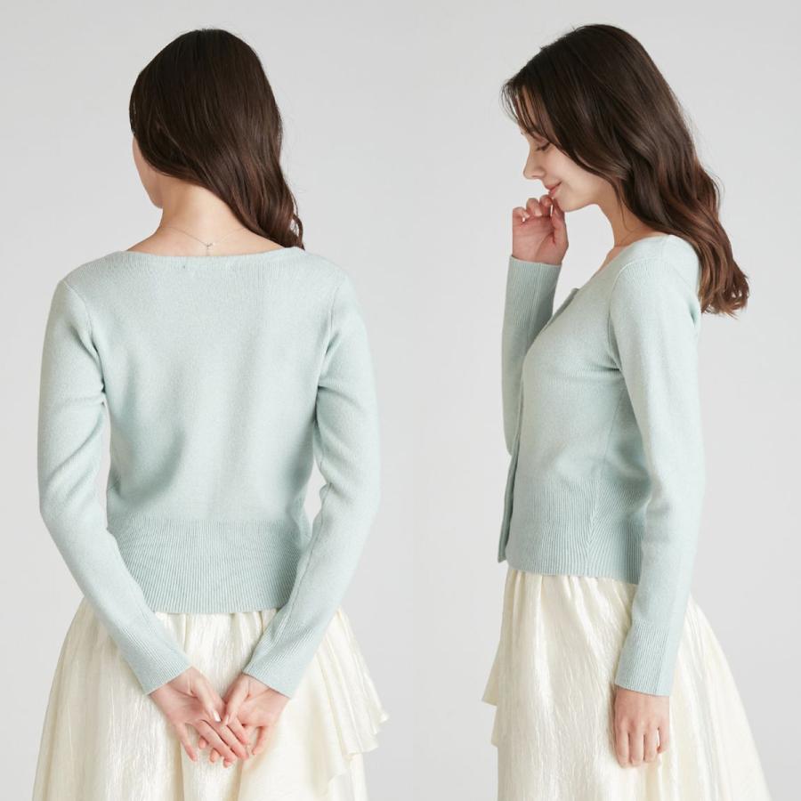 CELFORD（セルフォード） スクエアネックラメニットカーディガン