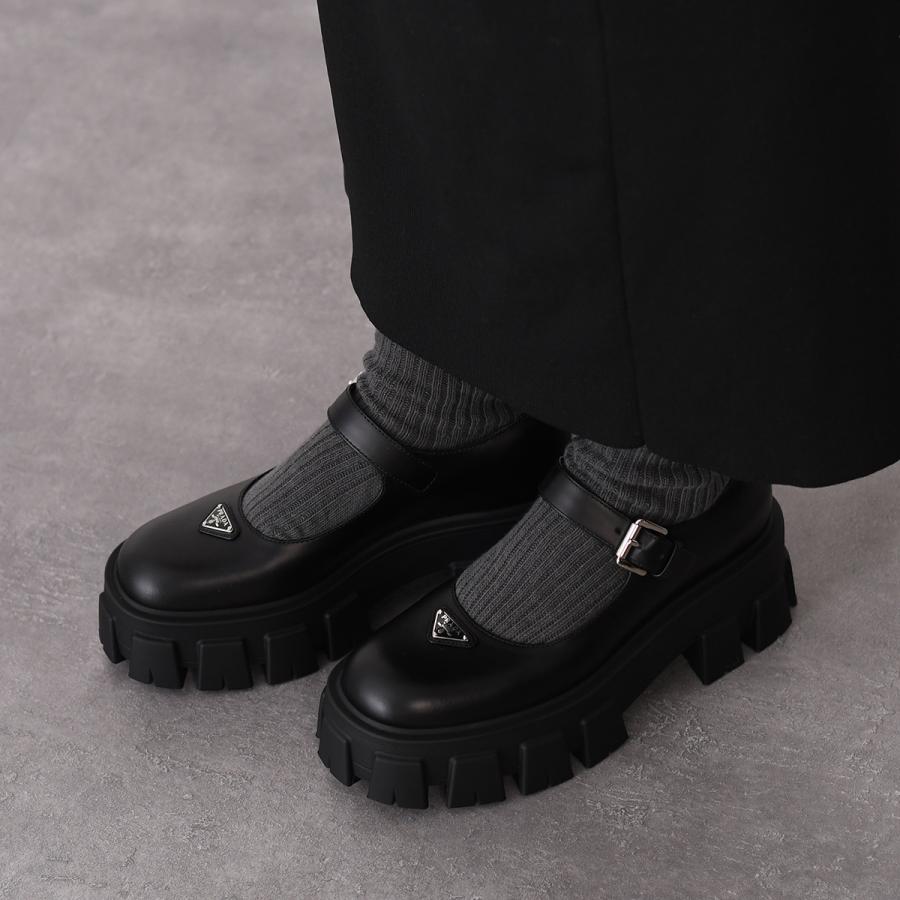 PRADA（プラダ） ローファー ブラッシュド レザー モノリス メリー