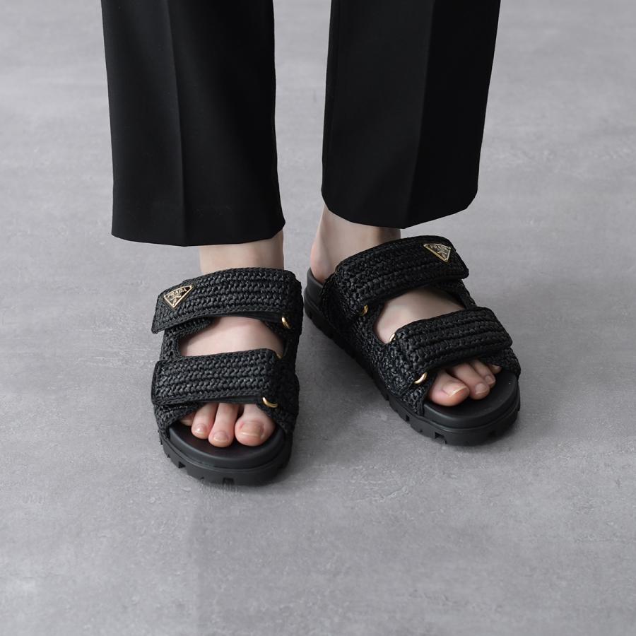 PRADA（プラダ） サンダル シューズ クロシェ トライアングルロゴ