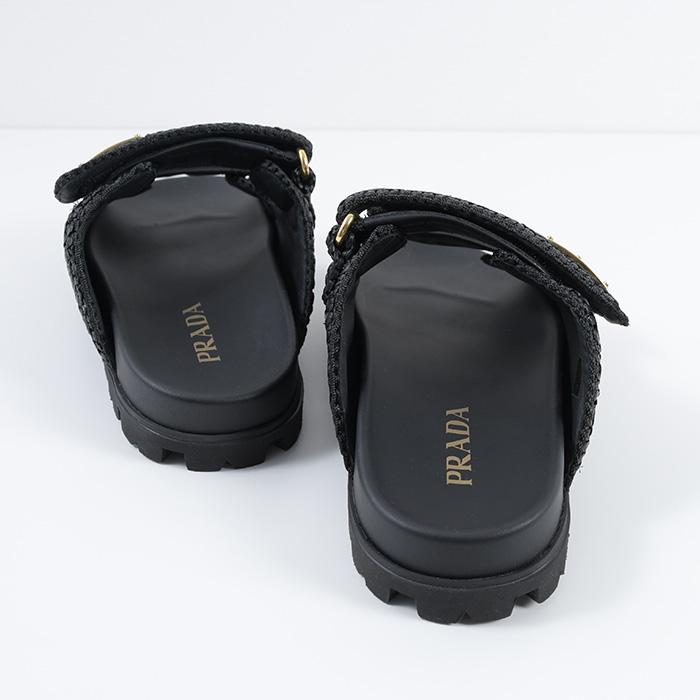 PRADA（プラダ） サンダル シューズ クロシェ トライアングルロゴ