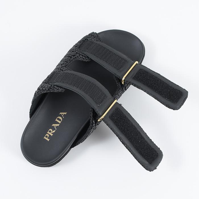 PRADA（プラダ） サンダル シューズ クロシェ トライアングルロゴ