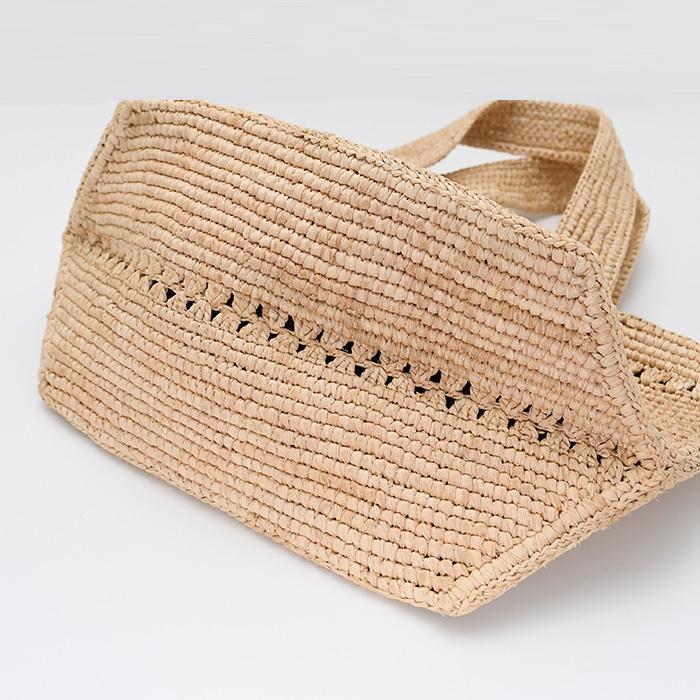 PATOU（パトゥ） カゴバッグ ラフィア パトゥロゴトラペーズトート