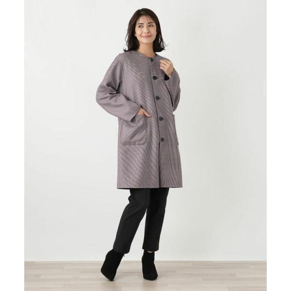 Leilian（レリアン） リバーシブルノーカラーコート【Leilian WHITE