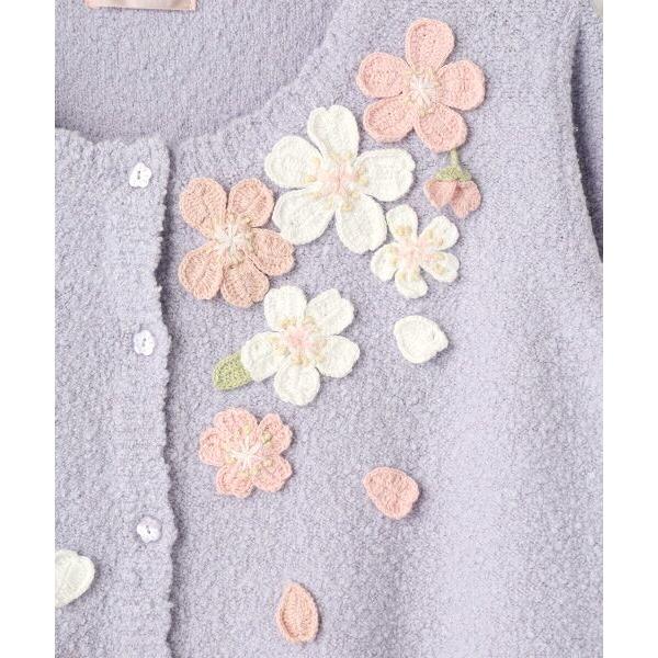 PINK HOUSE（ピンクハウス） 桜モチーフ使いニットカーディガン