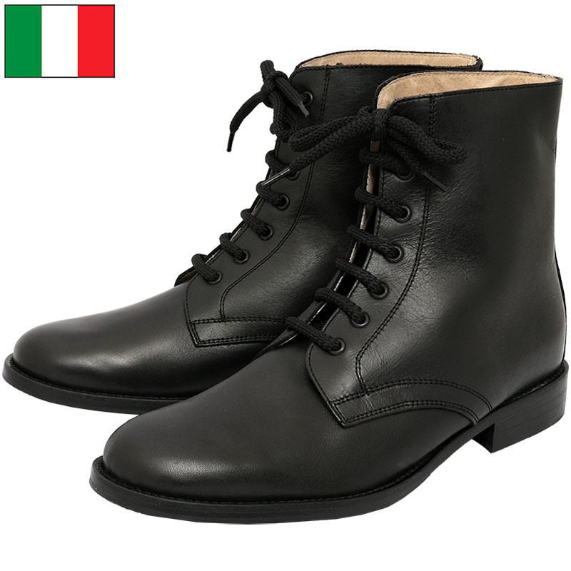 イタリア軍 MM レザー アンクルブーツ ブラック デッドストック