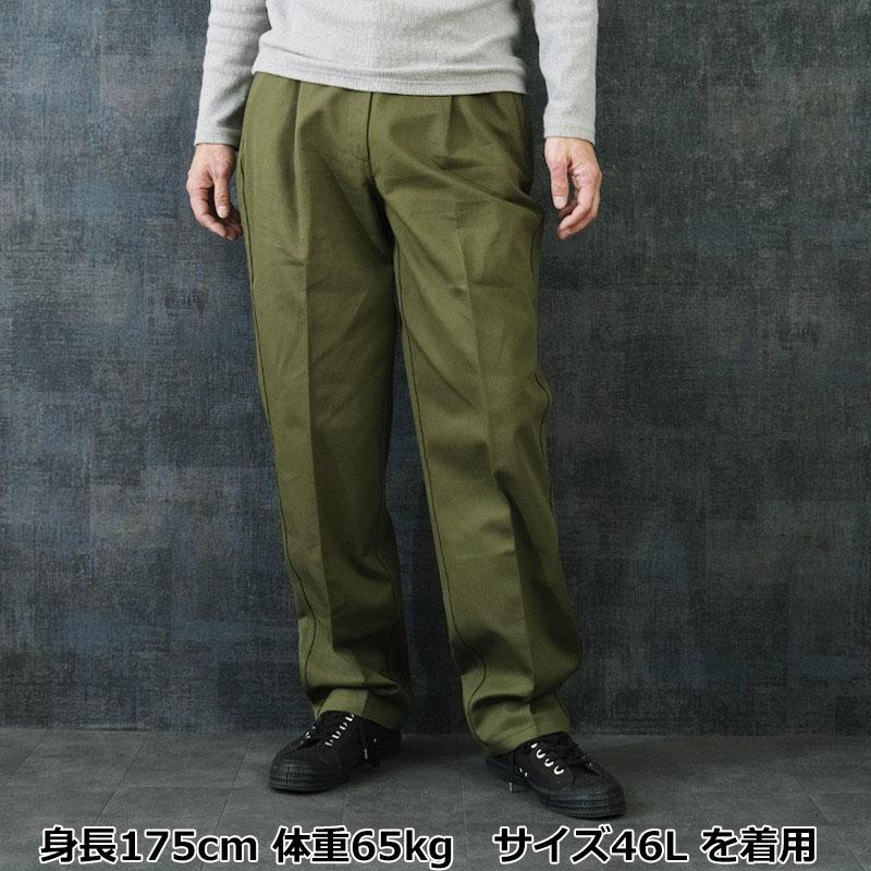 フランス軍 メカニックパンツ オリーブ レディース サイズ42以上