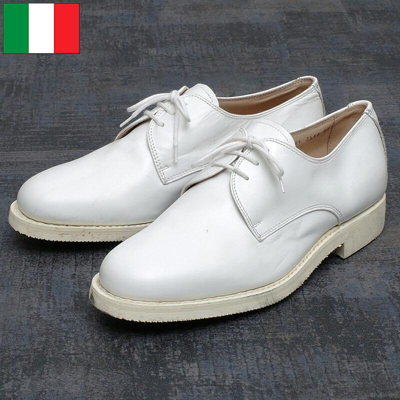 イタリア軍 MM レザー ドレスシューズ ホワイト タイプB デッド