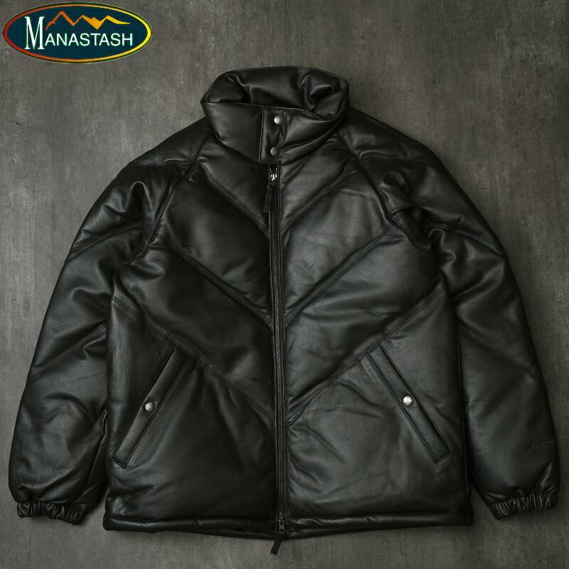 MANASTASH（マナスタッシュ） #7925950005 Vレザーダウンジャケット
