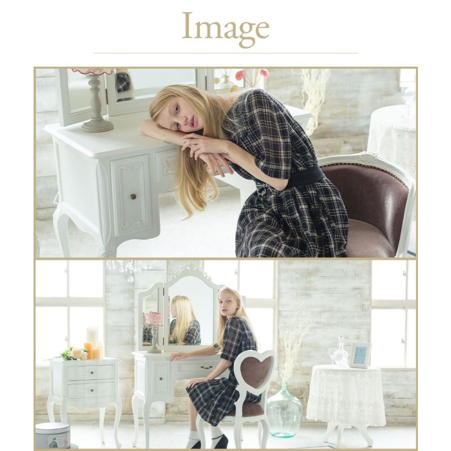 3面鏡 ドレッサー アンティーク ロココ 姫 猫脚 化粧台 ロマンチック