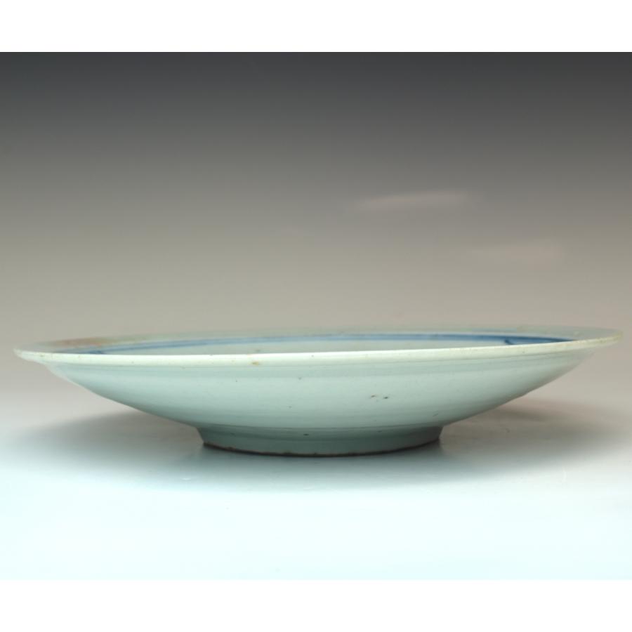 趣楽】 江戸時代初期 初期伊万里湖畔風景図飾り皿 直径20，6cm