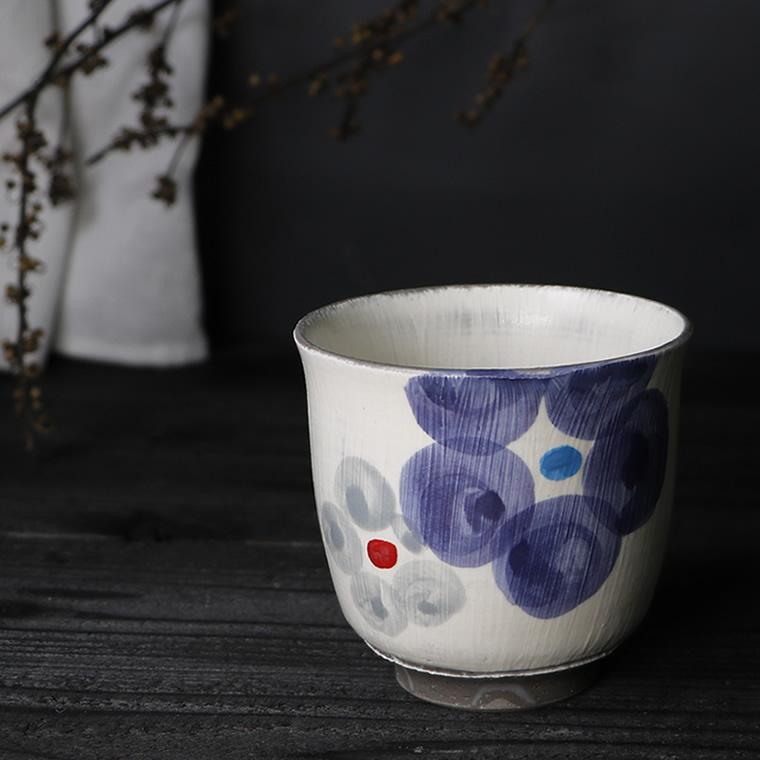 信楽焼 ペア 湯呑み 保温 2客セット 結婚祝い 食器 花柄 かわいい ゆ