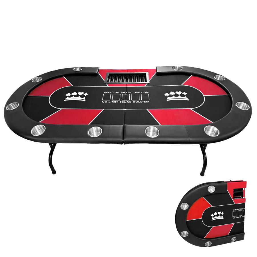 P2倍!】 TiltPlay ポーカーテーブル 折りたたみ 10人対応 家庭用 業務