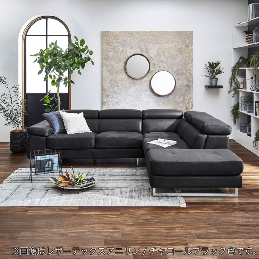 関家具 【レザーテックス】 シェーズロングソファ プレーゴ 右カウチ