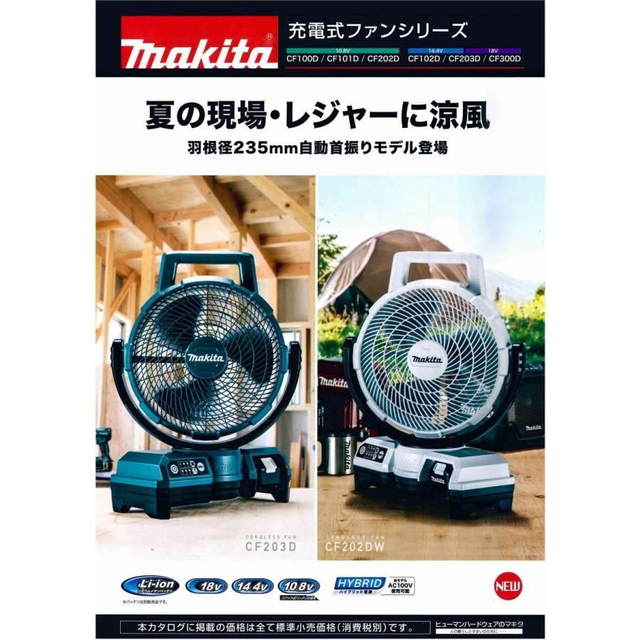 マキタ（makita） CF203DZ(青) 自動首振り機能付き充電式ファン(業務用