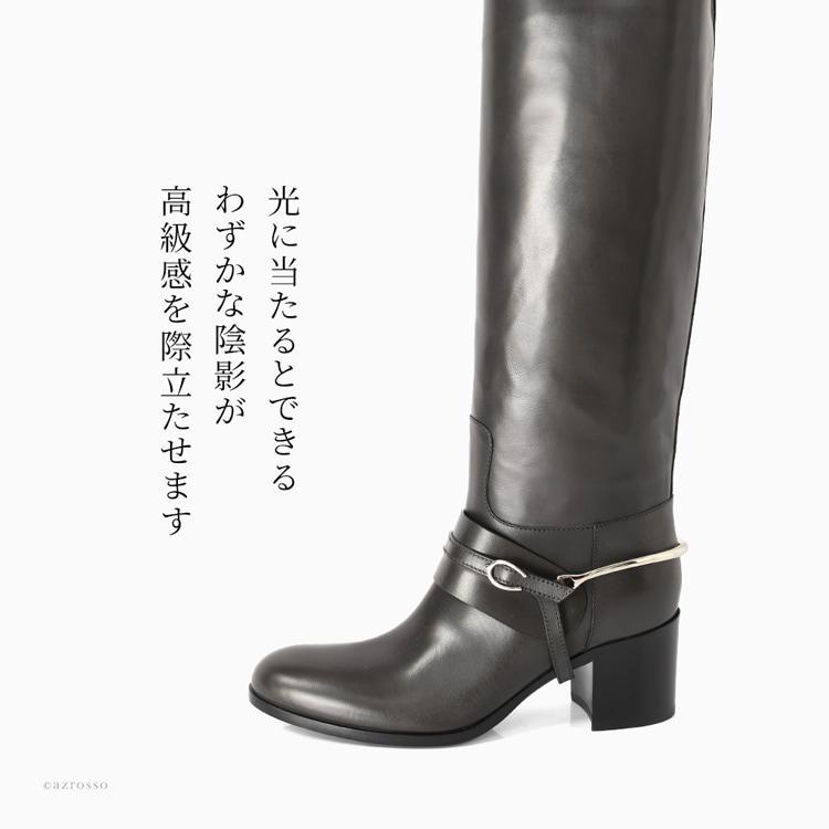 SARTORE（サルトル） ロングブーツ 黒 レディース ジョッキーブーツ 本