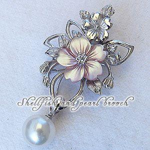 ブローチ パールブローチ 真珠ブローチ 兼用ブローチ 南洋白蝶真珠