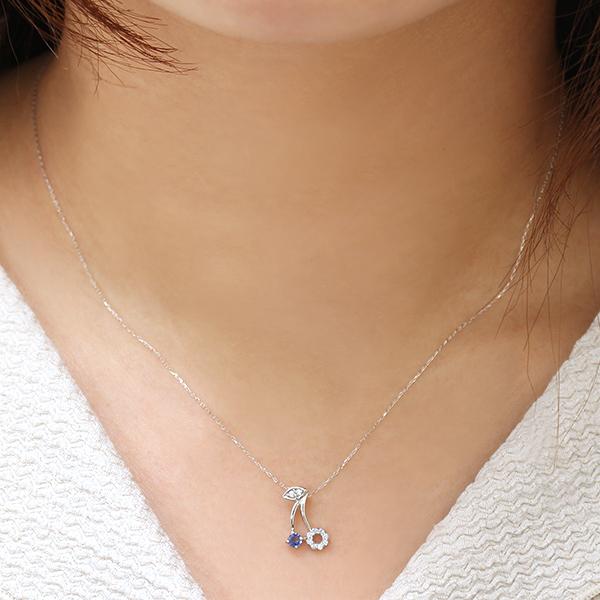 ダイヤモンド サファイア ネックレス ダイヤ サファイヤ ペンダント