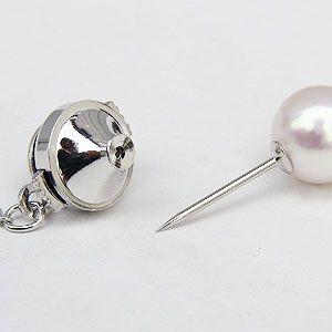 オーロラ花珠 あこや本真珠 パールタイタック 真珠 ネクタイピン 大珠