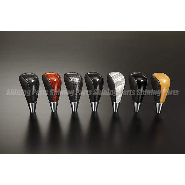 GJ アテンザ 前期 本革コンビ シフトノブ 純正交換 白木目×黒革