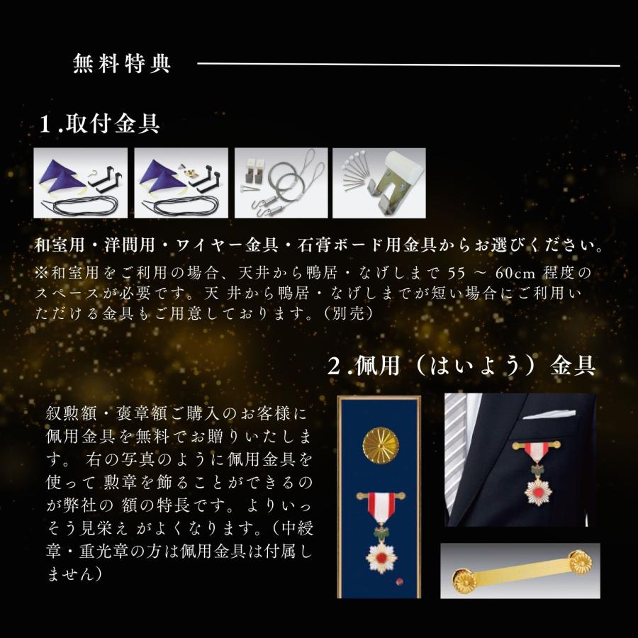 叙勲額・褒章額・中綬章・重光章3点セット【匠】【誉】写真額 額縁