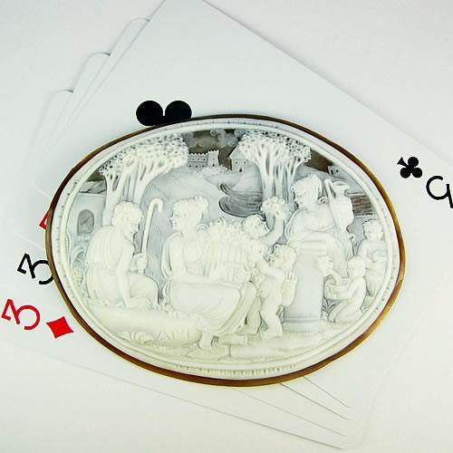 特大 シェルカメオ 手彫り 60×79mm ジュエリールース df451