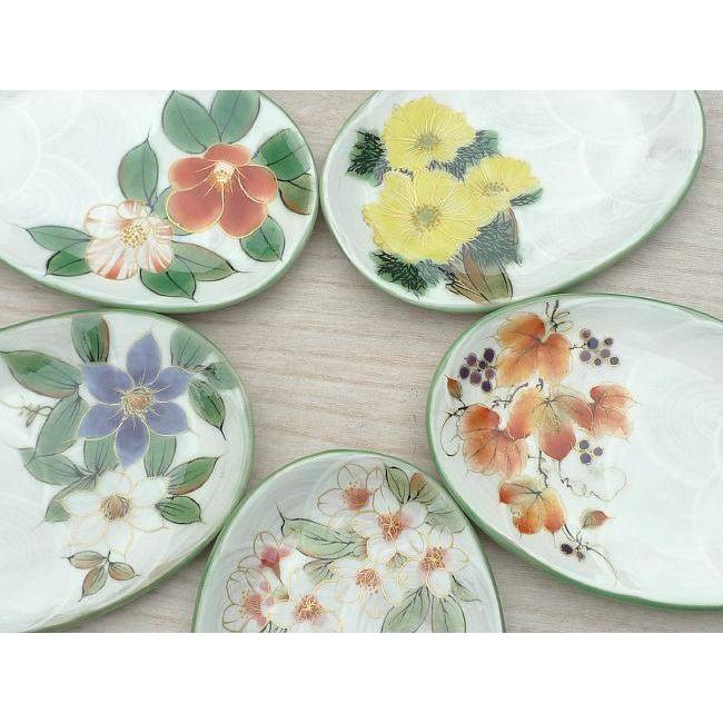 京焼 清水焼 白掛彩草花銘々皿揃え 陶あん : 松韻堂 Yahoo!店 - 通販