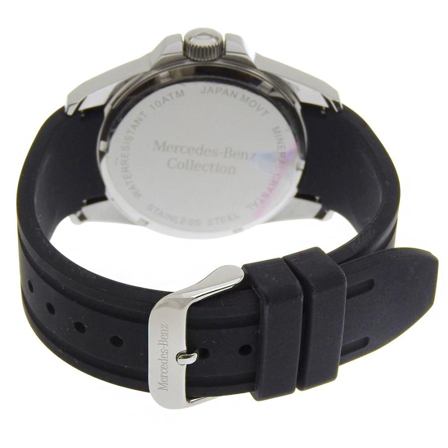 メルセデスベンツ MERCEDES BENZ デイト 黒文字盤 SS ラバー クォーツ