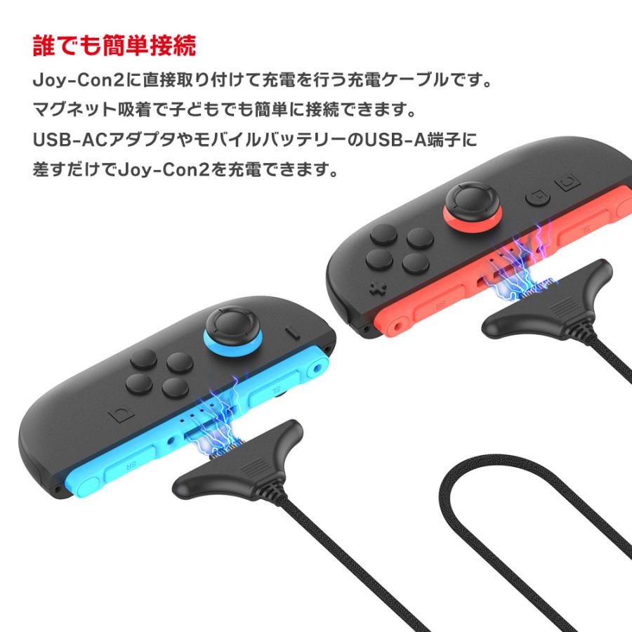 Joy-Con2用 3m マグネット 充電ケーブル 2本セット Switch2 スイッチ2
