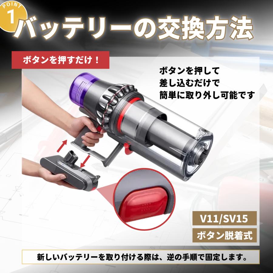 Dyson（ダイソン） 互換品 Dyson V11 SV15 互換 バッテリー 大容量