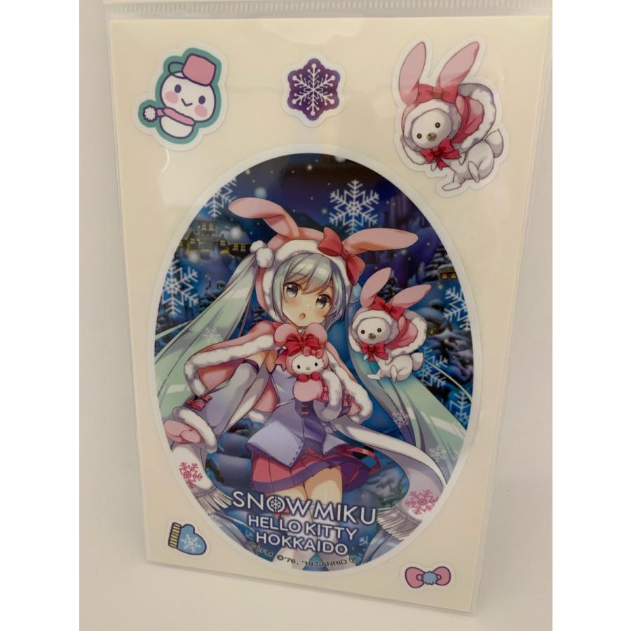 ご当地雪ミク 2020北海道限定☆雪ミク×雪うさぎキティ ステッカー