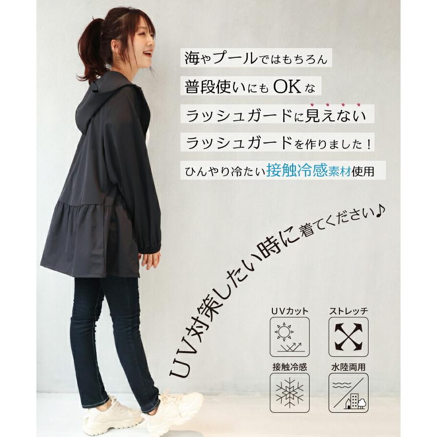 ラッシュガード レディース 長袖 UVカット率最大99.5% パーカー