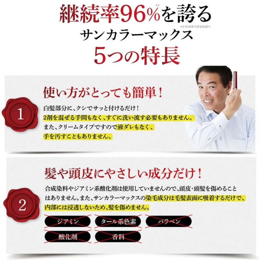 白髪染め サンカラーマックス ブラック 男性用 75g ヘアカラー 3本