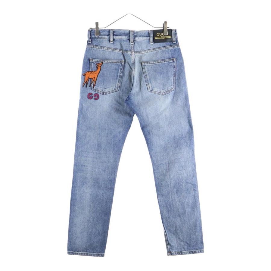 GUCCI（グッチ） アニマル刺繍 GGロゴデザイン デニムパンツ