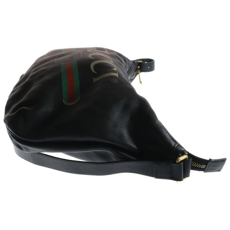 GUCCI（グッチ） LOGO HOBO LEATHER SHOULDER BAG ロゴプリント ハーフ