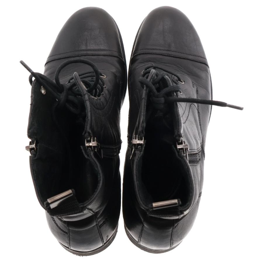 DIESEL（ディーゼル） サイドジップレースアップブーツ レザーブーツ