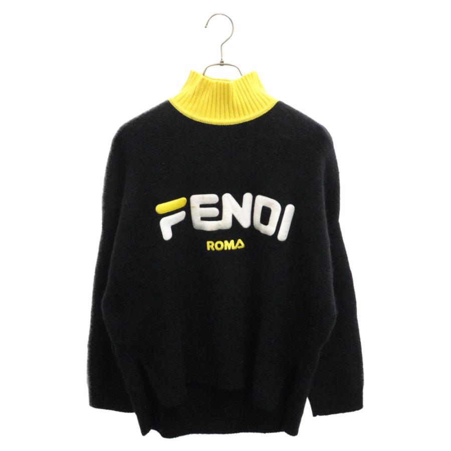 FENDI（フェンディ） ×FILA フィラ ロゴ刺繍 モヘア混 ハイネック