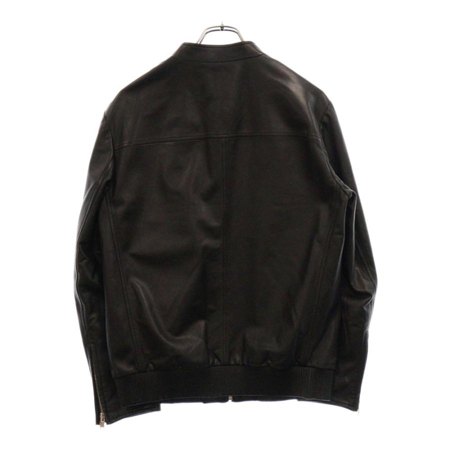 PRADA（プラダ） シングルラムレザーライダースジャケット ブラック