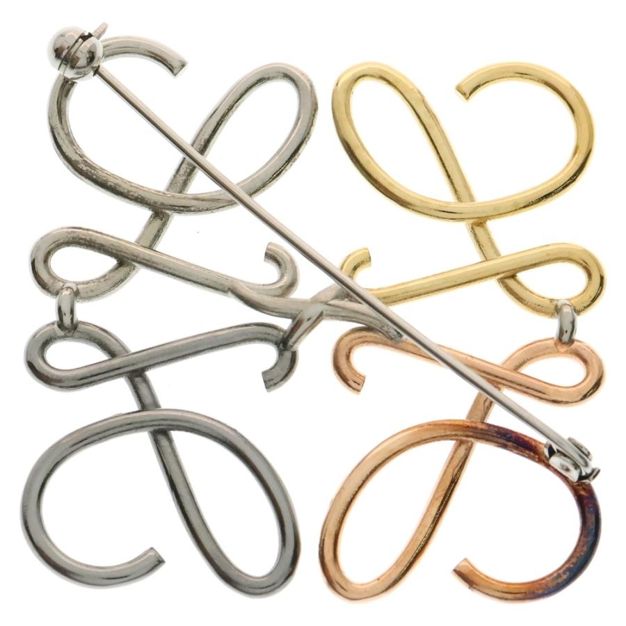 LOEWE（ロエベ） アナグラム ブローチ バッジ ゴールド×シルバー