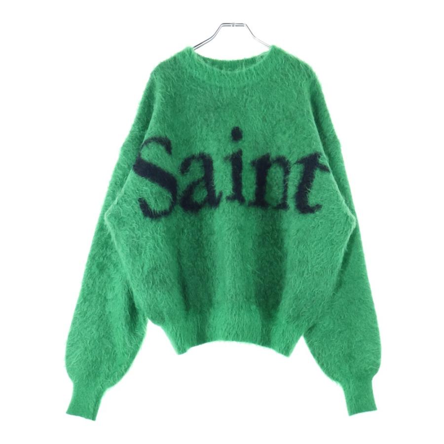 SAINT MICHAEL (セントマイケル) 23AW CREW NECK KNIT フロントロゴ