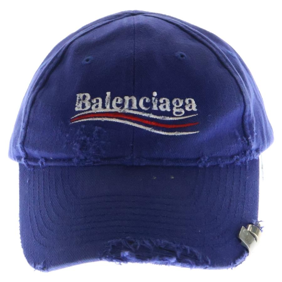 BALENCIAGA（バレンシアガ） 帽子 キャンペーンロゴ刺繍 ダメージ加工