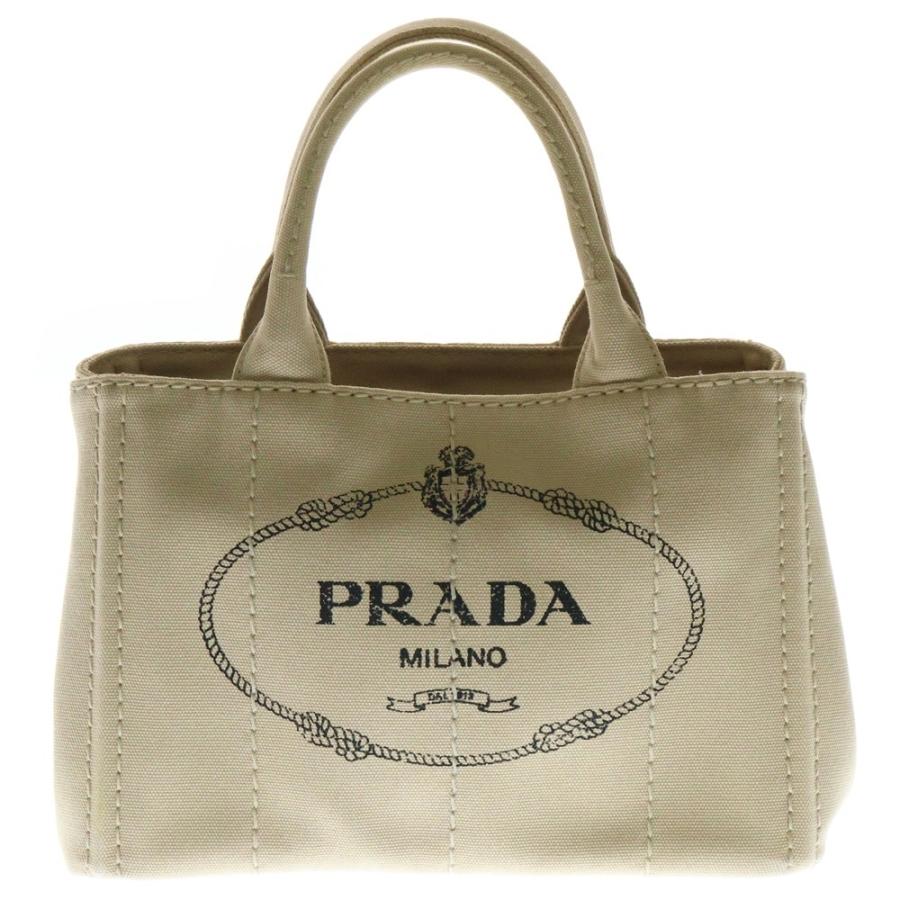 PRADA（プラダ） カナパ ロゴプリント キャンバス ハンド トートバッグ