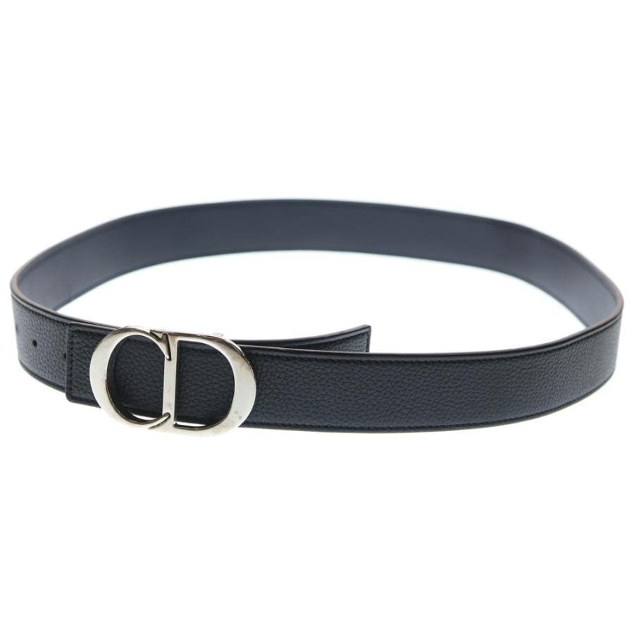 DIOR ディオール CDアイコン ロゴバックル レザーベルト ブラック