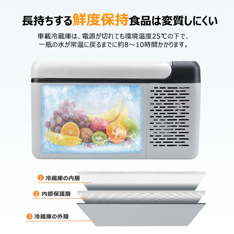 車載冷蔵庫 9L ポータブル 小型 -20℃〜20℃ [&氷点下まで脅威の冷却