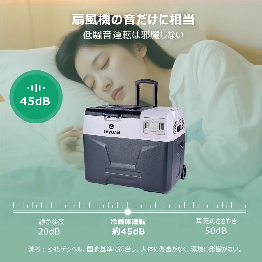 LVYUAN ポータブル車載冷蔵庫 40L バッテリー内蔵 大容量 -20℃〜20