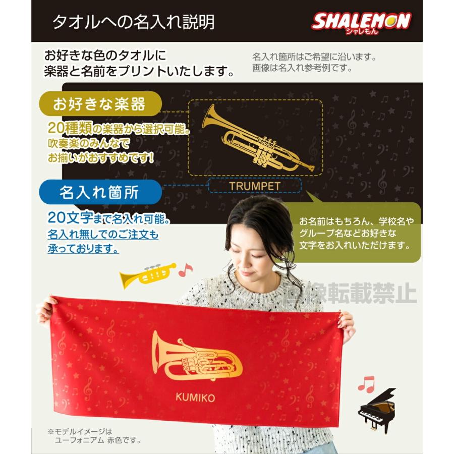 シャレもん 名入れ タオル ( 吹奏楽 タオル 全面 フルカラー 印刷