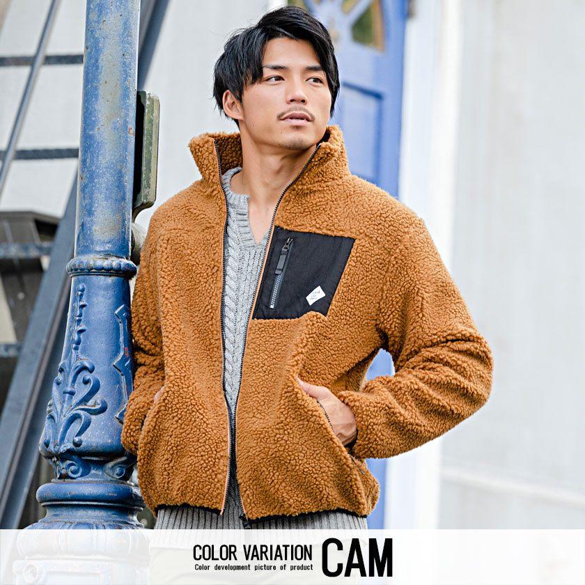 CavariA（キャバリア） フリースジャケット メンズ ボア ブルゾン