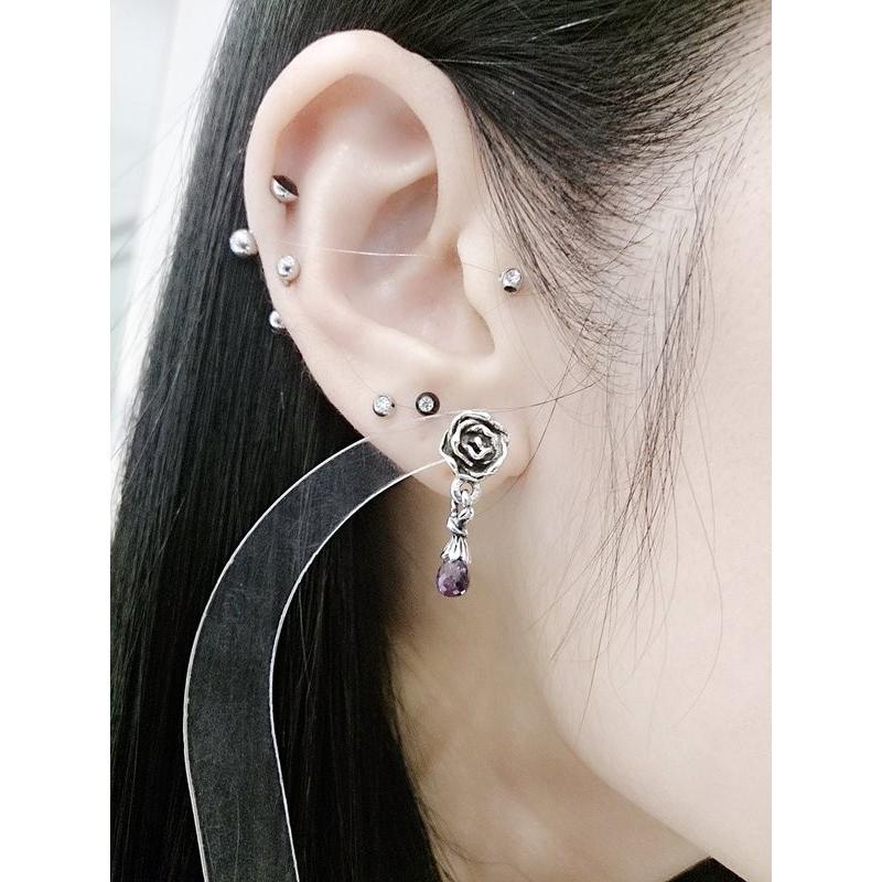 ZOCALO（ソカロ） ジュエルド・ローズ・フック・ピアス・アメシスト